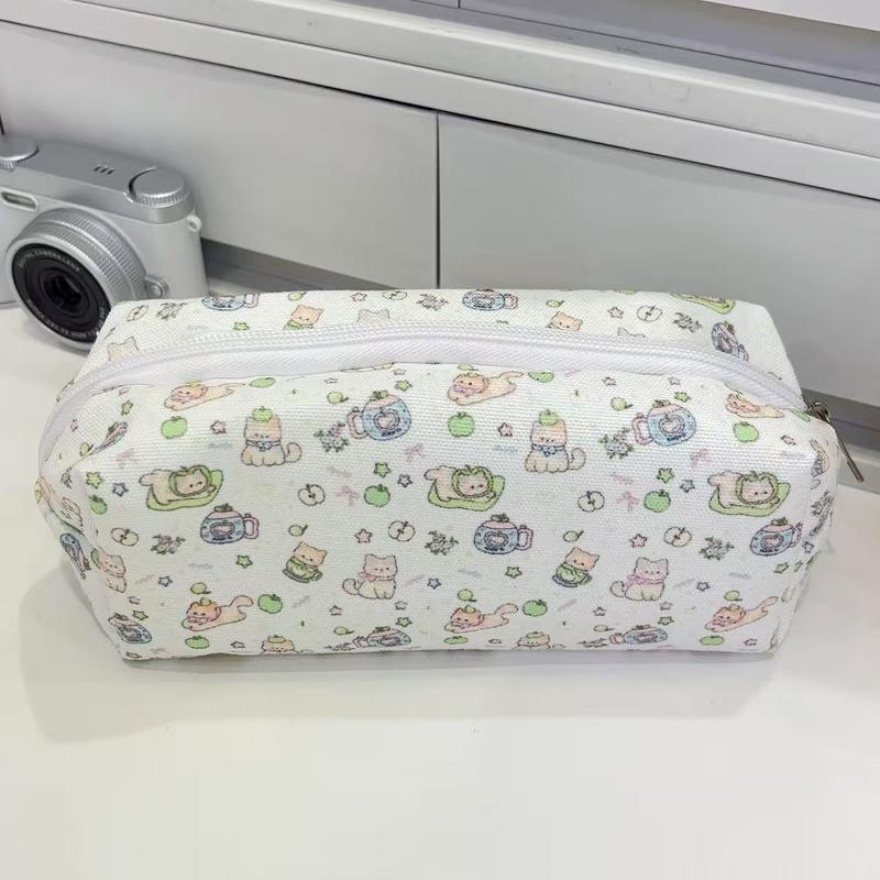  DUDU Túi Đựng Bút INS DUDU Vải Canvas Dung Tích Lớn Màu TÁO XANH Dễ Thương Thiết Kế Độc Đáo Cho Học Tập Và Làm Việc 