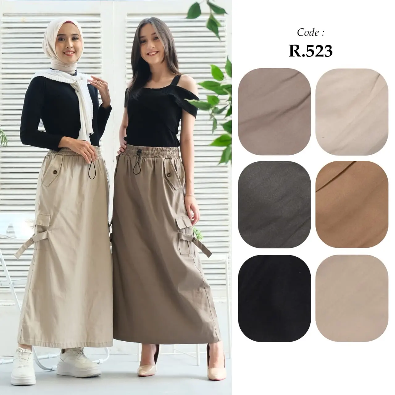 Rok Cargo Span Rok Wanita Muslimah