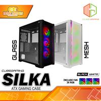 Gambar CASING CUBE GAMING SILKA Glass/Mesh - Mid Tower ATX Case Tempered Glass/Mesh (Free 3x RGB Fan) dari Techno Computer Bali Kota Denpasar 1 Tokopedia