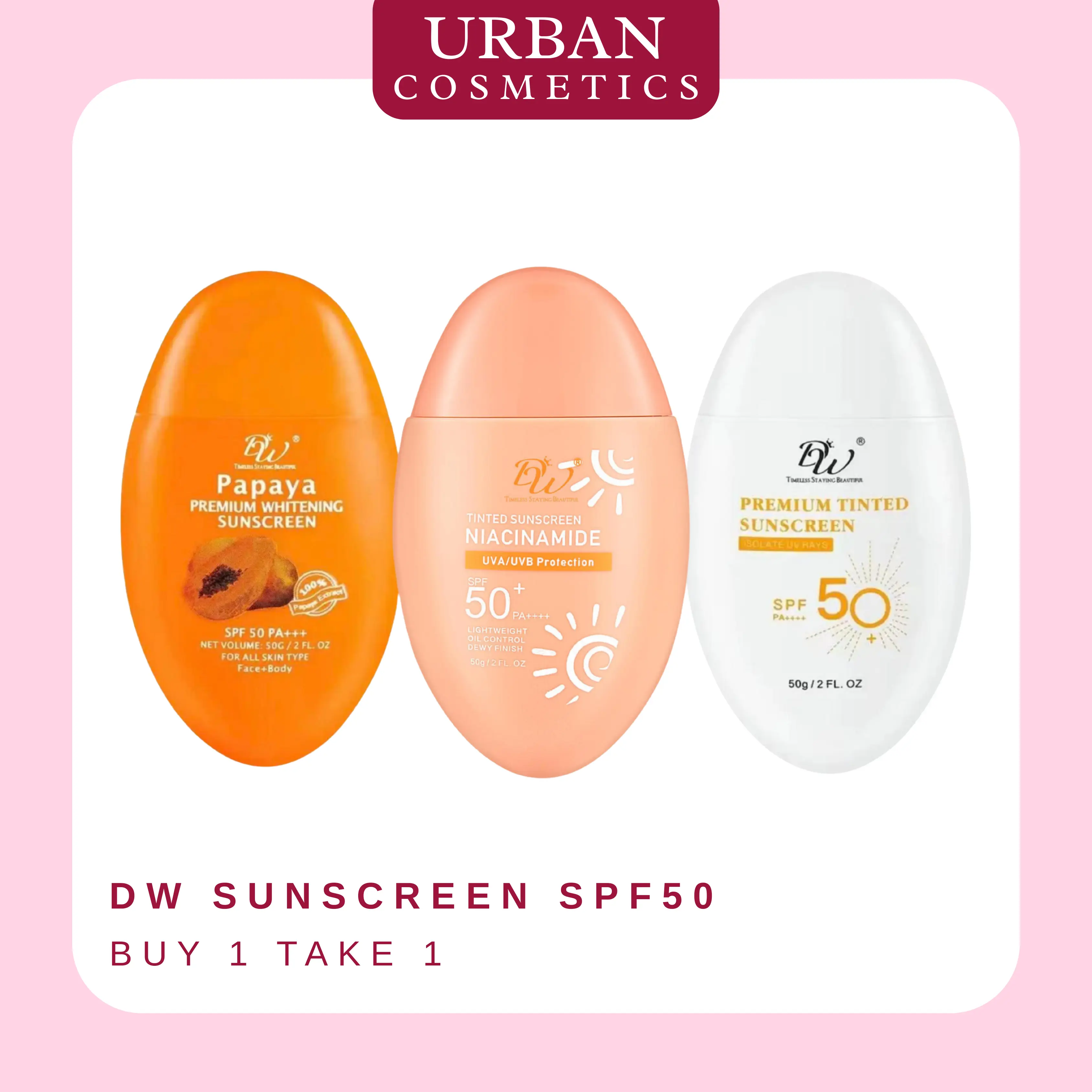 BUY 1 TAKE 1 DW PREMIUM WHITENING SUNSCREEN SPF 50 PA+++