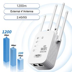 2.4GHz高速Wi‑Fiルーター デュアルバンド1200Mbps 長距離ワイヤレスアクセスポイント リピーター機能付き 家庭・オフィス ポータブル