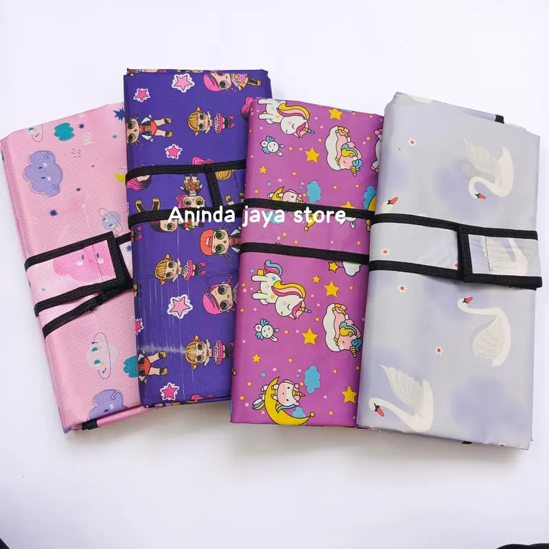 TIKAR PIKNIK 100X150CM MOTIF RANDOM | TIKAR LIPAT MOTIF | TIKAR MICROSATIN WATERPROOF 1
