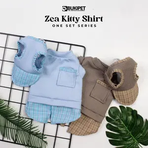 PREMIUM (READY) terjamin Baju Kucing Anjing Lucu Cowok Cewek Murah - Zea Kitty Shirt One Set Terlaris