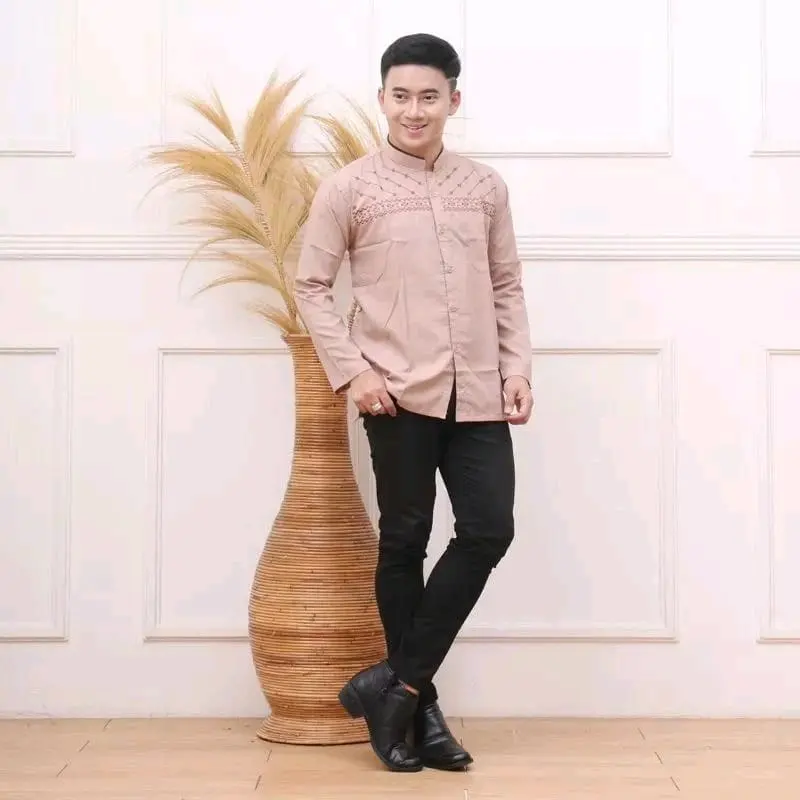 Baju koko motif bordir jasuke lengan panjang 1