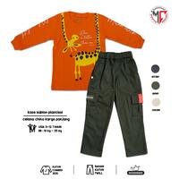 Gambar MAXIMO.CO Setelan Anak Girrafe Orange & Celana Chino Kargo Panjang 3 Warna Usia 3-12 Tahun Fashion Anak - Kaos Panjang + aktive kargo Hitam, Setelan M ( 3 - 4 tahun ) dari Maximo Clothing Store Kab. Bandung 3 Tokopedia