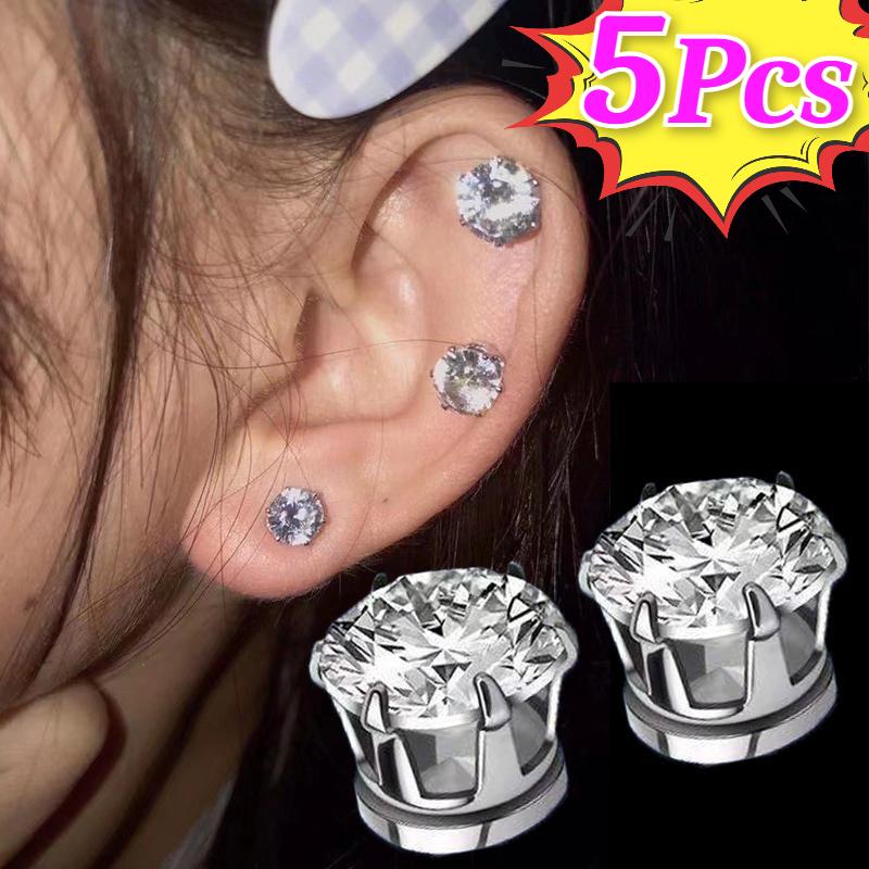  Kẹp Tai Từ Tính Bông Tai Đinh tán Không Xỏ Lỗ Nam Châm Mạnh Xỏ Lỗ Giả Dành Cho Phụ Nữ Và Nam Giới Kẹp Bông Tai Thích Hợp Cho Trẻ Em Và Bé Gái Có Sẵn Trong 1-5 Chiếc 