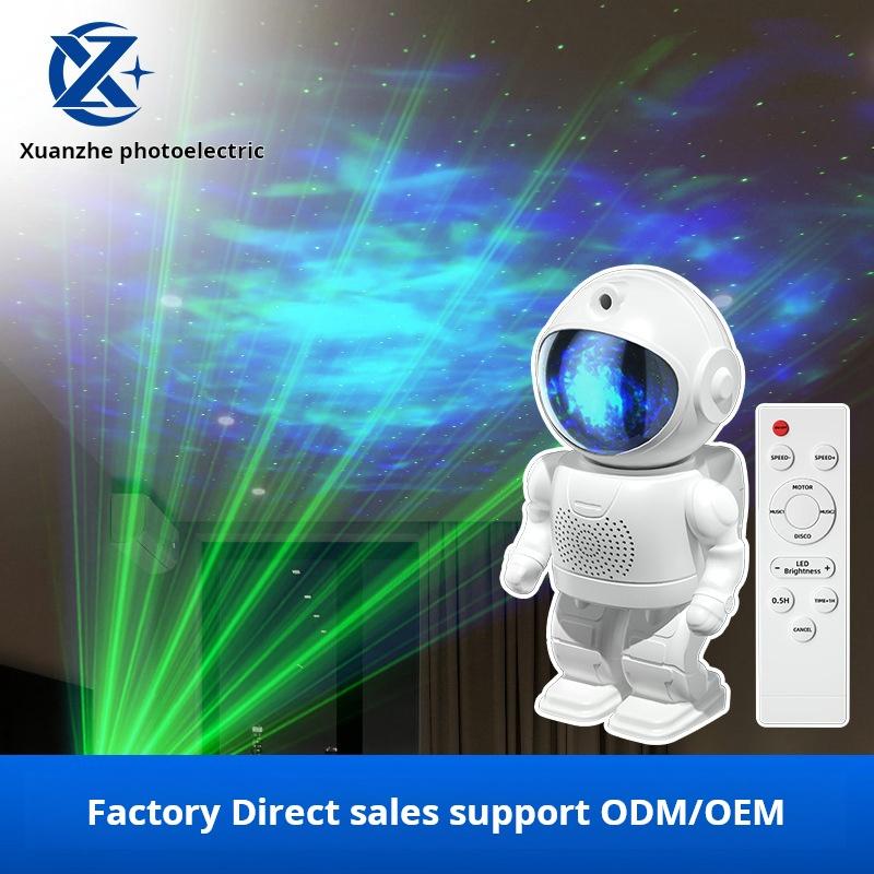 Đèn LED chiếu ánh sáng bầu trời đầy sao Thiết kế phi hành gia Bluetooth mới Đèn ngủ dự tiệc Đèn môi trường hình sao chổi phi hành gia Phát hành năm 2024 đèn cực quang màu trắng 