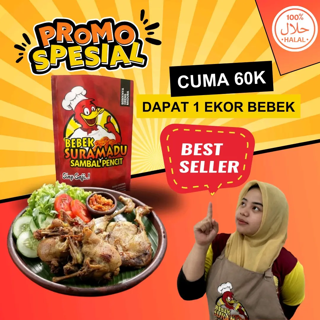 Bebek bumbu hitam 1 ekor Khas Bebek Suramadu