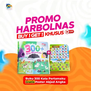 (BUY 1 GET 1 FREE) Buku Anak 300+ Kata Pertamaku Usia 1+ sampai TK/PAUD - BONUS POSTER HURUF ANGKA