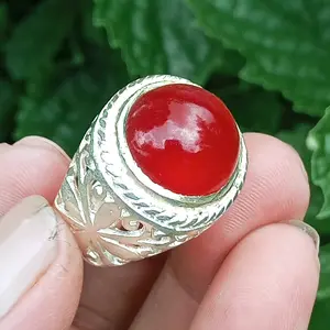 Red Giok Taiwan Ring Alpaka Super Size 8