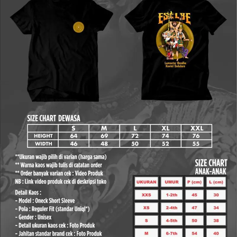 KAOS LUMANTAR BENDHE KENTEL SEDULURE BRAND AGUNG ESELBE 1
