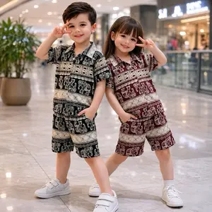 Baju tidur anak laki laki dan perempuan motif gajah setelan piyama anak laki laki dan perempuan Fashion