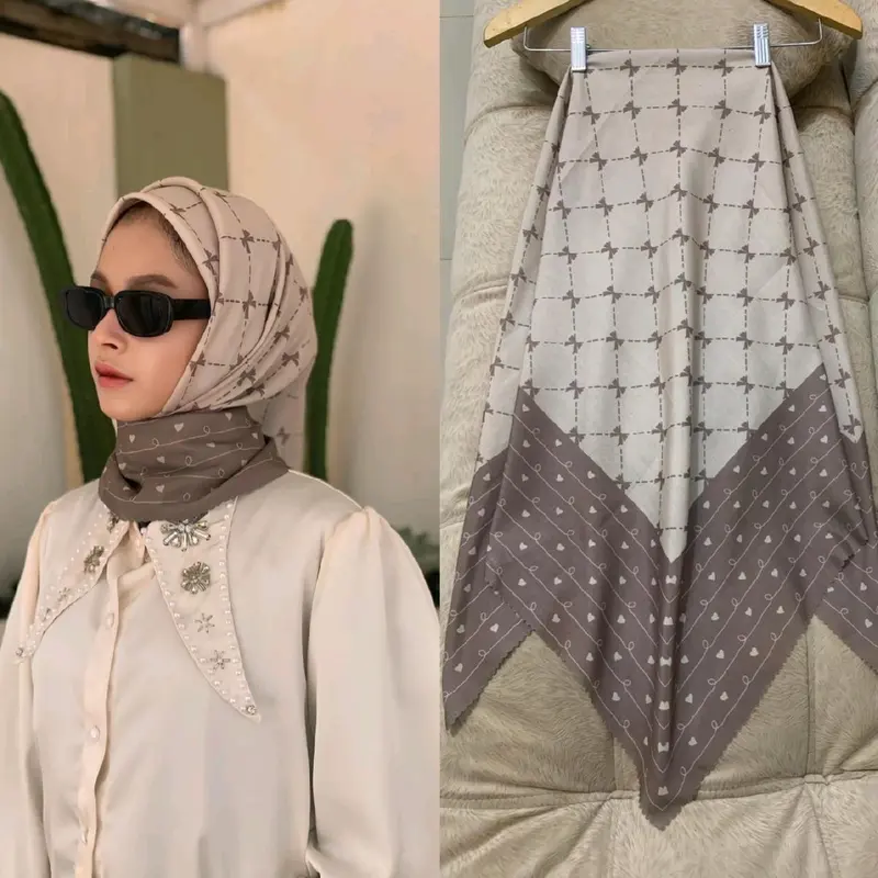 Kode Pita - hijab voal motif pita sublime premium - bestseller terbaru - jilbab muslim - jilbab mewah 1