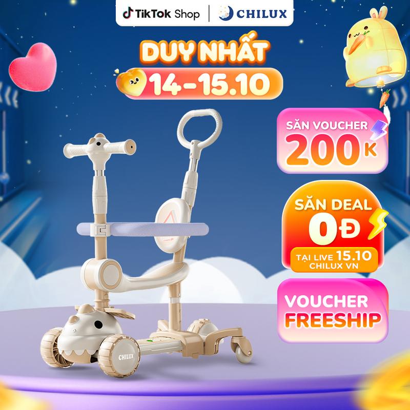 Xe scooter gấp gọn cho bé Chilux S21 - 3 chế độ linh hoạt xe đẩy, xe thăng bằng, xe trượt scooter Đồ Chơi