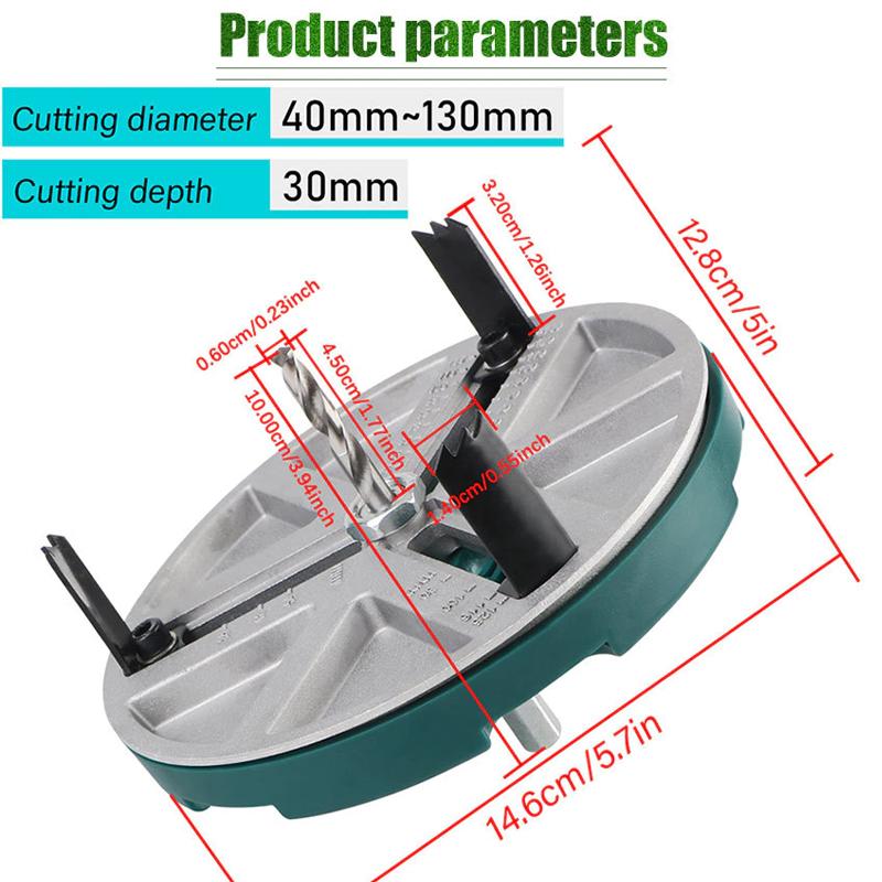 CASTA Pelubang Lingkaran Kayu 45-130mm Circle Hole Saw Adjustable - 3 Pisau Super Tajam Cocok Semua Bor untuk Downlight Spotlight Speaker Termurah CASTA Pelubang Lingkaran Kayu 45-130mm Circle Hole Saw Adjustable - 3 Pisau Super Tajam Cocok Semua Bor untuk Downlight Spotlight Speaker Termurah