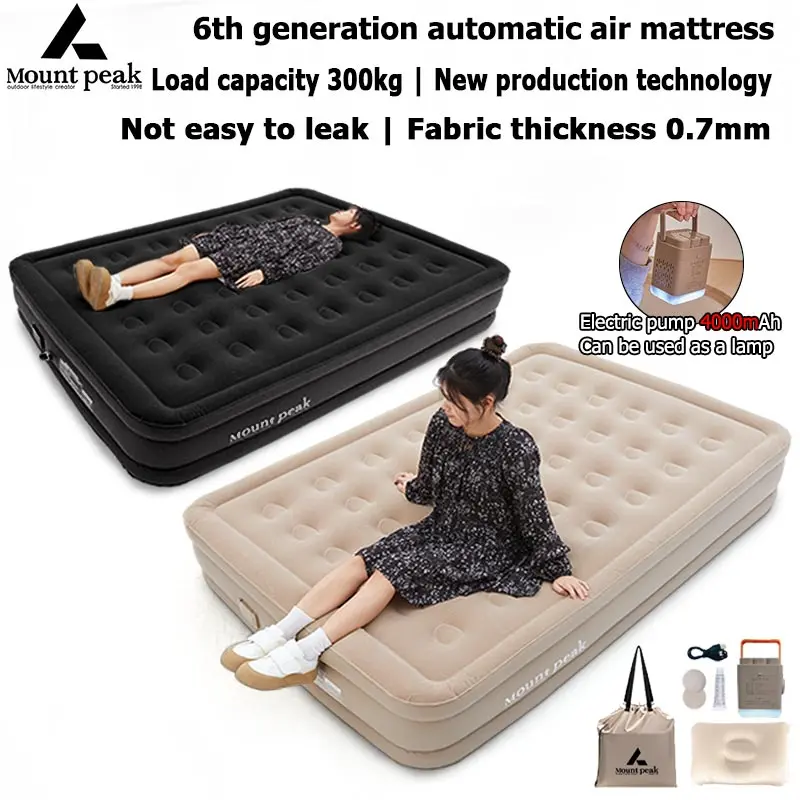 SG ️Ready stock️ Mount peak Free pillow Double inflatable Bed For Camping Height Thickness 25/40cm