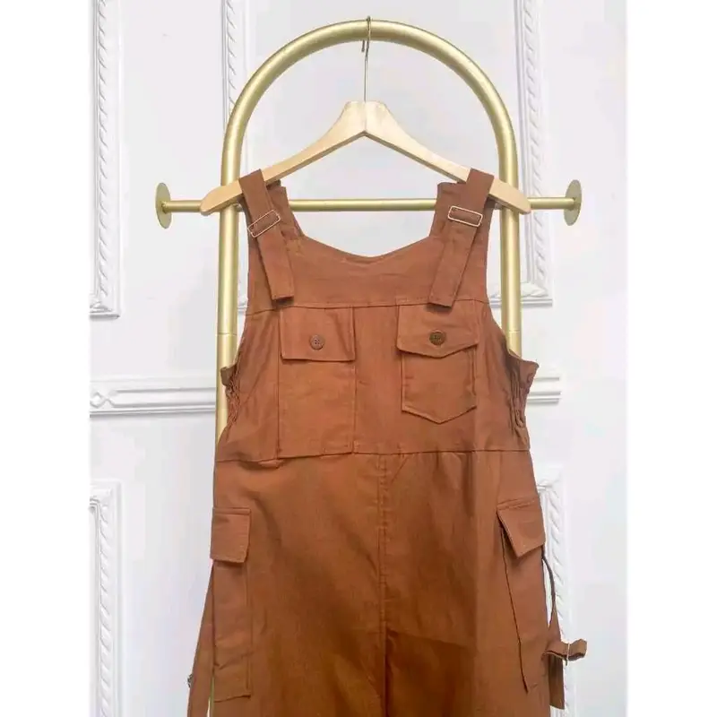 Elizabeth Overall Cargo Wanita Polos Katun Twill Combed Panjang 5