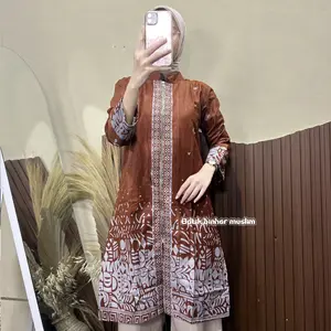 Batik Tunik Modern Busui ZIPER Depan Lengan Manset