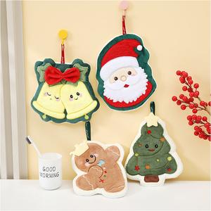 ชุดผ้าขนหนูมือ 4 ชิ้น ดีไซน์การ์ตูนซานตาคลอสและกวางเรนเดียร์ น่ารัก เหมาะสำหรับห้องนั่งเล่น ห้องครัว ห้องน้ำ ตกแต่งคริสต์มาส ซึมซับดีเยี่ยม นุ่ม ไม่หลุดร่วง อเนกประสงค์ ของใช้ในครัวที่ทนทาน