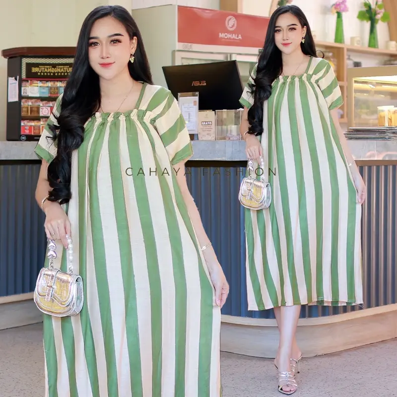 DASTER MURAH DASTER FUJI MOTIF SALUR LENGAN PENDEK BAHAN RAYON BUMIL BUSUI 3