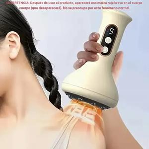 Herramienta de Masaje con Raspado de Belleza, Masajeador de vacío con Ventosas Inteligentes, Carga USB de 1200mah de Batería de Litio, Potencia Duradera, Adecuado para Masaje de Cuello, Hombros, Espalda, Apto para Mujeres, Hombres
