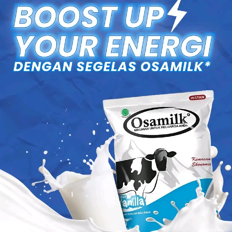 Susu sapi Bubuk Osamilk 500gr varian rasa coklat Suplemen penambah nafsu makan BPOM 2