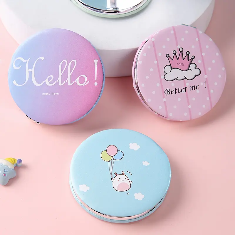 Gương Trang Điểm, Thiết Kế Hoạt Hình, Cầm Tay, Gương Gập Lật Lật, Thích Hợp Cho Học Sinh Và Bỏ Túi, Trang Điểm Làm Đẹp, Gương Tròn Công Chúa, Lý Tưởng Để Trang Điểm