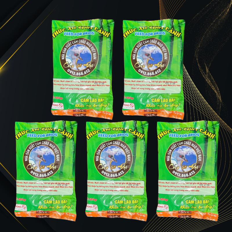 Combo 5 Gói Cám Tổng Hợp Lão Đại Gói Bao Xanh 500g - Thức Ăn Cho Chim Cảnh