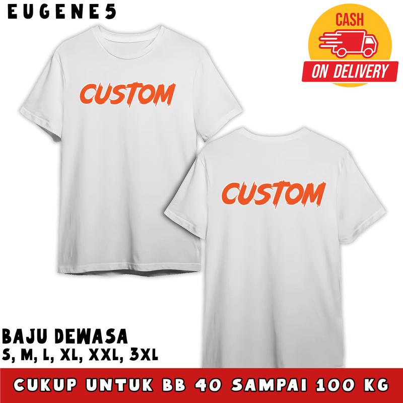 eugene5 Kaos Lengan Pendek Custom/Tidak Custom Bisa Baju Soft Distro Dewasa Pria Pendek Panjang Keren Silver Tshirt Oblong Simple 8