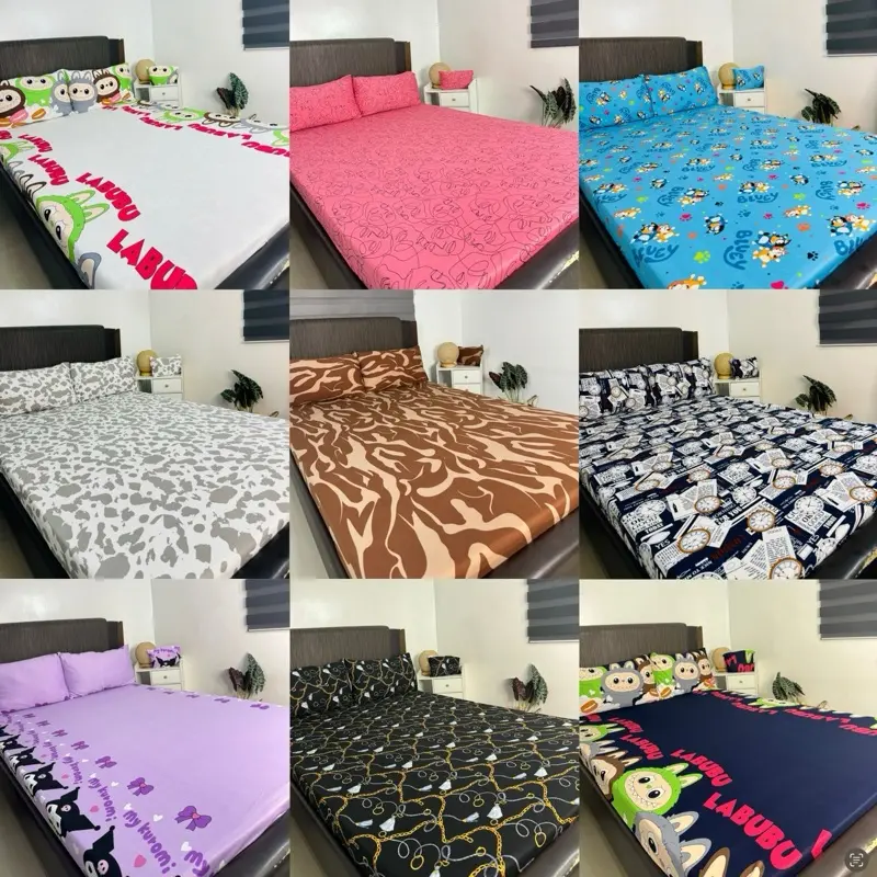 14 NEW DESIGNS ABSTRACT AND CHARACTER NO LUKOT NO GUSOT 3in1 (bedsheet with 2 pillowcase) plus FREE POUCH