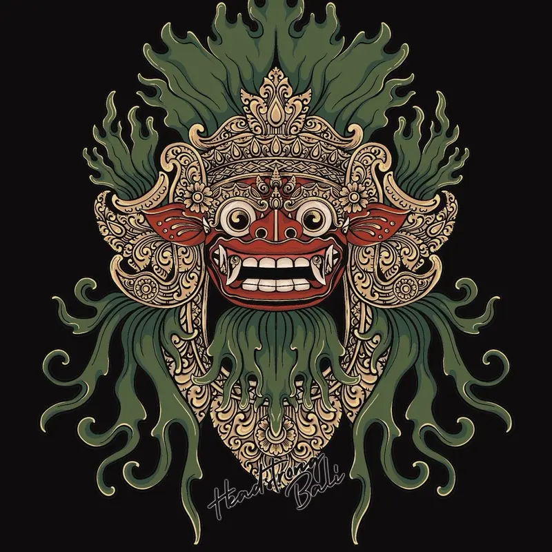Kaos Barong X Simbar dengan design balinese art 2