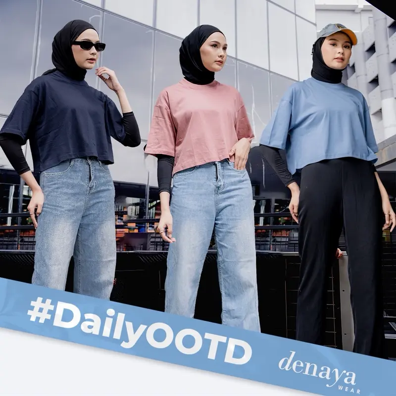 KAOS CROP TOP OVERSIZED LENGAN PENDEK DENAYA WEAR 4