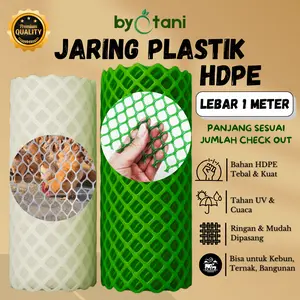 Jaring Kawat Plastik HDPE Lebar 1 Meter Lubang 1,6 mm Kuat Tahan Lama Anti UV Pelindung Tanaman dan Hewan – Warna Hijau & Putih
