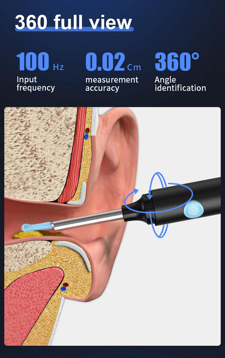 Product Introduction of Smart Visual Ear Pick Safe Silicone Spoon  Dual Lens WiFi Borescope Inspection Camera 5MP Waterproof Snake Pipe Camera Wireless Industry Endoscope For Car Android IOS  Health Care Tool Gentle Wax 14