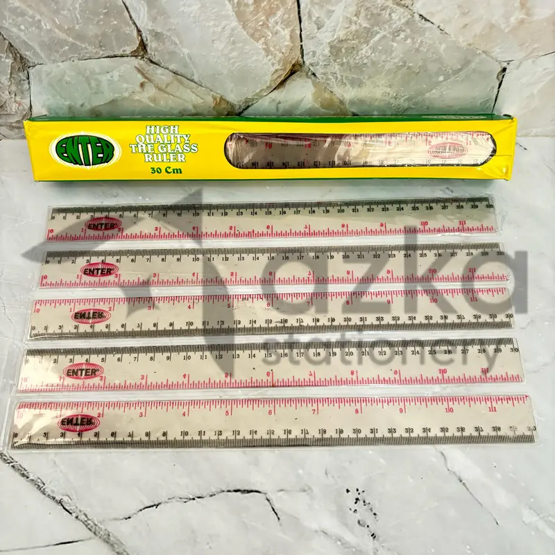 Azka Stationery SELUSIN ( 12 PCS ) Penggaris Plastik Mika 30 Cm 0