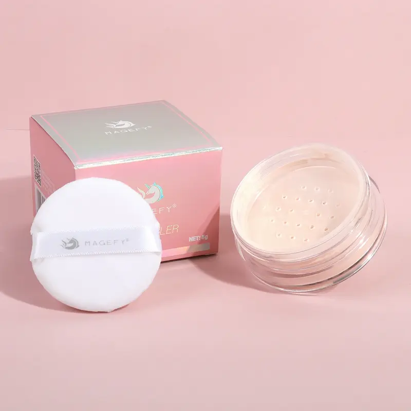 【CUCI GUDANG】MAGEFY Best Deal Hemat Oil Control Loose Powder + 2 in 1 Lipstick 8028+8016 8