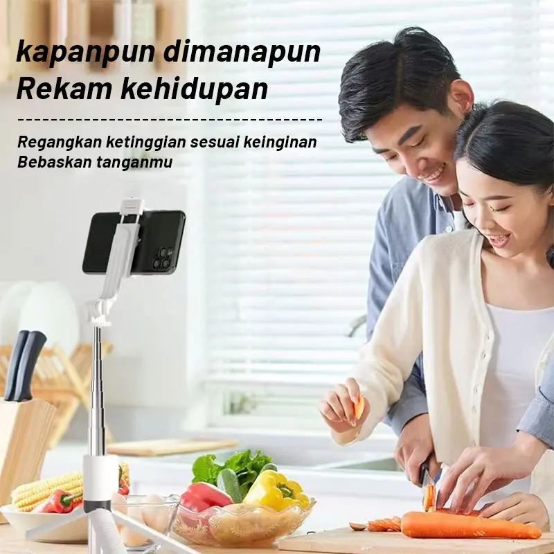 Trbest A12 170cm Tripod Tongsis Selfie Stick Lampu LED Besar Dengan 7 Tombol Remote Bluetooth HP Holder Tripod Portable 6