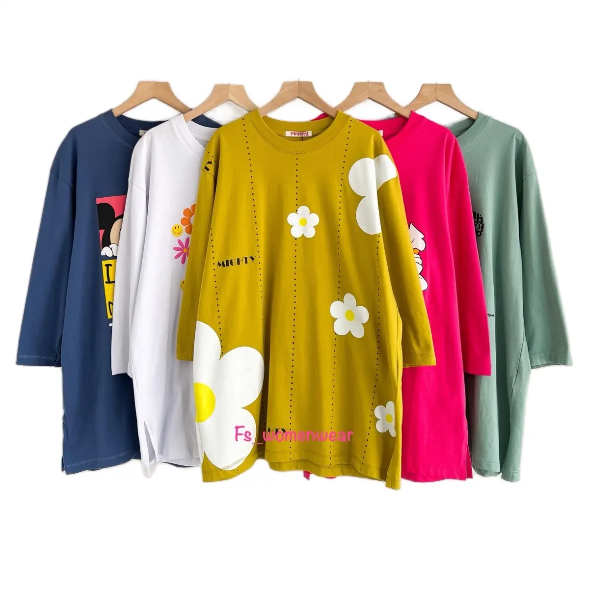 Mighty Kaos Oversize atasan Wanita Hijab dan casual shirt