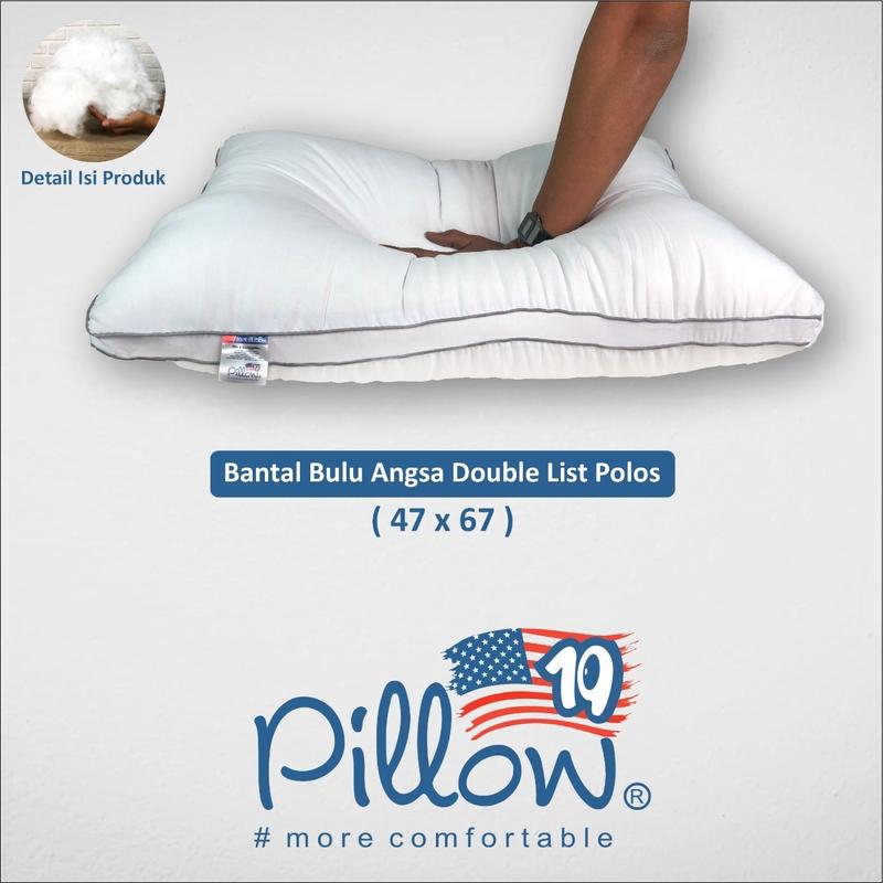 109 PILLOW - Bantal Tidur Hotel Polos Double List Bulu Angsa Sintetis - 1.500 gram 0