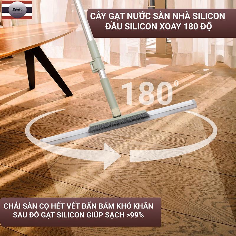  Bentomop - Cây gạt nước sàn nhà sân vườn phòng tắm 2in1 cao cấp - màu xanh to GT2 