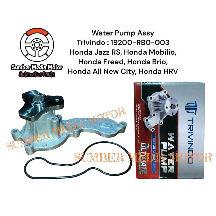 Jual Trivindo Water Pump Assy 19200-RB0-003 Honda Jazz RS, Honda ...