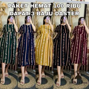 PAKET HEMAT 100 RIBU DAPAT 3 BAJU DASTER CHIBI MOTIF DAUN // BAJU DASTER CHIBI RAYON MODEL KEKINIAN // DASTER BUSUI BUMIL MOTIF SALUR ELEGAN