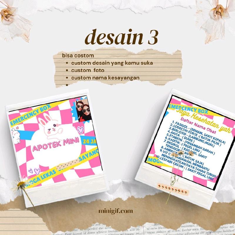 Custom Sticker Apotek Mini Super Box List Obat Gratis Desain unik 3