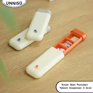 UNNISO - Kotak Obat Portabel Tablet Dispenser 3 Grid
