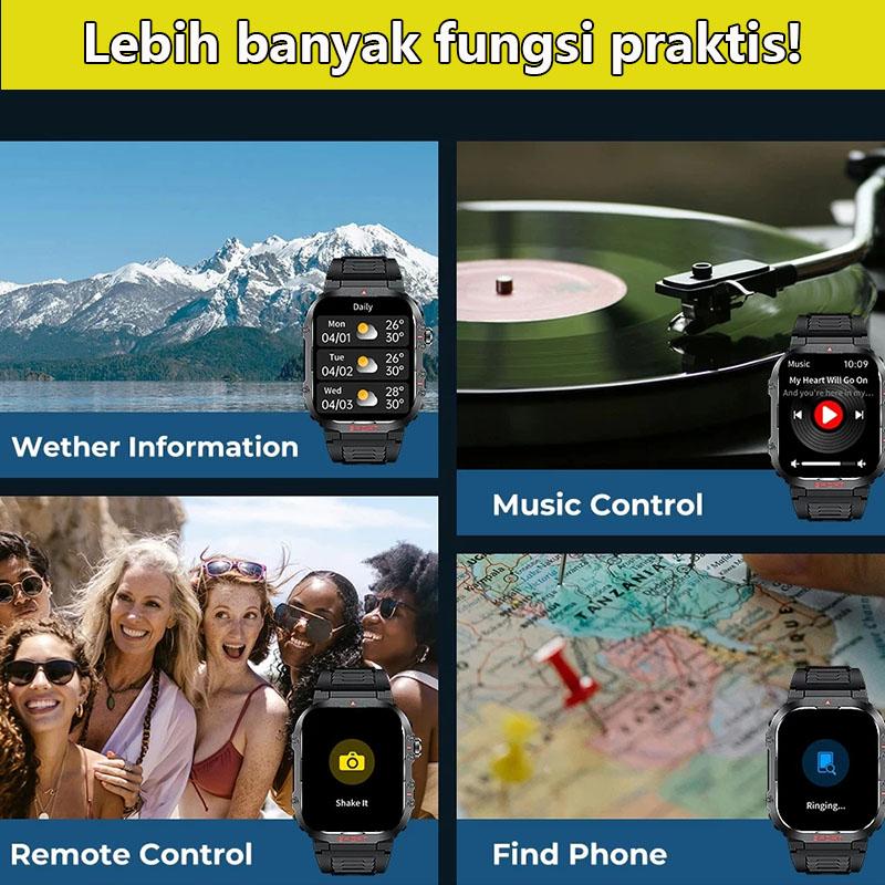 [COD +Free Strap] Jam tangan pintar H11-olahraga Bluetooth 2.01 inci layar HD penuh sentuh Bluetooth panggilan pemantauan kesehatan pemantauan olahraga lampu tahan air multifungsi jam tangan pintar Smartwatch gps