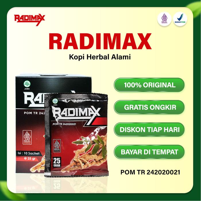 Gambar RADIMAX Kopi Herbal 10 Sachet BPOM Sudah Halal MUI dari Herbafit Store ID Kota Administrasi Jakarta Barat Tokopedia