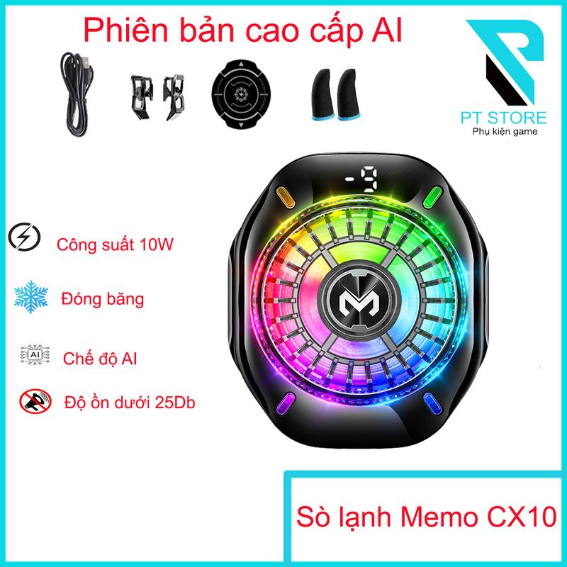  Quạt tản nhiệt sò lạnh Memo CX10 phiên bản cao cấp AI - Làm lạnh nhanh chóng - Tích hợp AI thông minh - Công suất 10W - Đèn led đẹp mắt tùy ý thay đổi hoặc tắt 