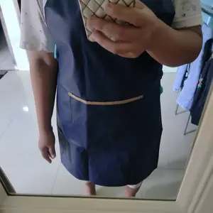 celemek masak anti air dan minyak bahan kulit sintetis oscar Saku Apron alat Kain buat tali