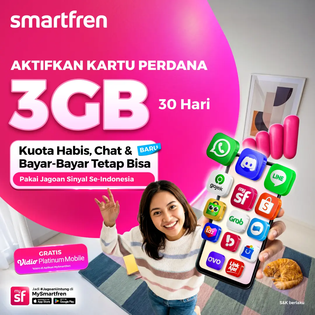 Kartu Perdana Smartfren 3GB 30 Hari