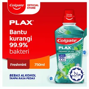 Colgate Obat Kumur Plax Freshmint 750ml Menyegarkan Nafas, Melawan Bakteri Mulut, Menjaga Kesehatan Gusi, Mencegah Gigi Berlubang, Perlindungan Mulut, Perawatan Mulut, Bebas Alkohol